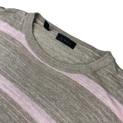 Suéter Saks Fifth Avenue Para Hombre Algodón/Viscosa Beige/Rosa Rayas • Italia • 2XL Foto 1 de 4