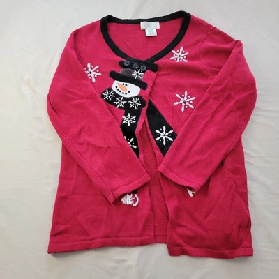 Cárdigan Suéter Mandal Bay Mujer Rojo Navidad Adornado Tejido Talla Grande Foto 1 de 4
