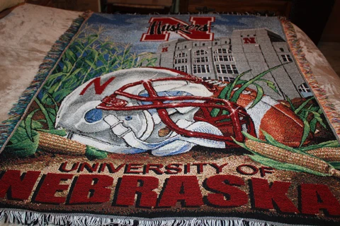 (MP)48x60 Nebraska University Cornhuskers® Football Helmet Blanket Afghan Throw Cover