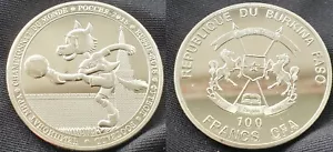 WM 2018 Silbermünze Wolf Hund Maskottchen Messi Ronaldo Pele Paris 2024 Frankreich - Bild 1 von 12