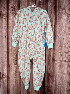 Disney Mickey Holiday Christmas Treats Hooded Romper Pajamas One Piece Size 4 - Picture 1 of 7