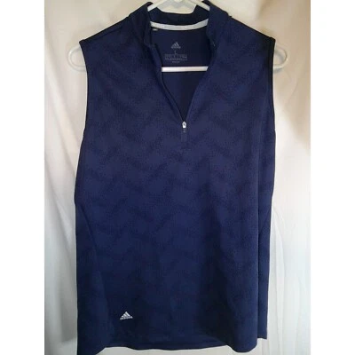 Adidas Golf Shirt Sleeveless 1/4 Zip Athletic Training Activewear Large - Image 1 of 3