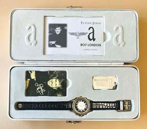 Elton John / Wrist Watch Boy London Limited Edition AIDS Foundation. BLACK - Picture 1 of 7