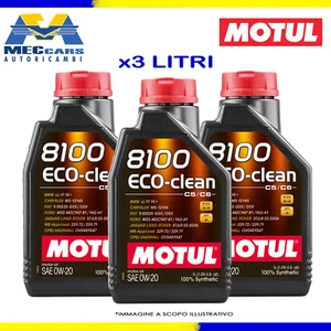 3 LITRI MOTUL 8100 ECO-CLEAN 0W20 OLIO MOTORE 100% SINTETICO ACEA C5 / C6 - Foto 1 di 3