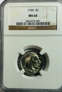 1930 Buffalo Nickel - NGC MS64 - Beautiful Luster - Picture 1 of 2