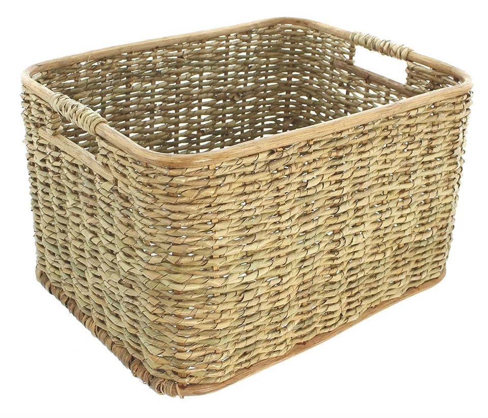 Aufbewahrungs Korb aus Rattan 40x30x23 cm, Schrank Regal Flecht Wäsche Box Kiste - Bild 1 von 4
