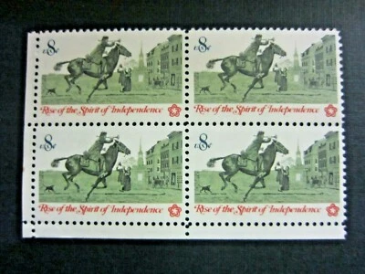 #1478 – 1973 8c Colonial Communications: Postrider - Mint Block of 4 - VF/XF - Image 1 of 2