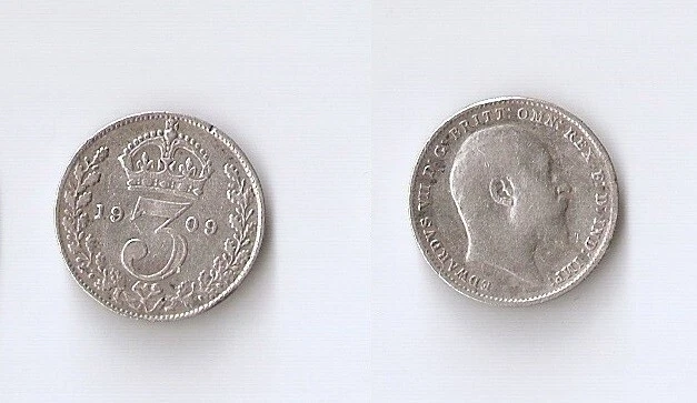 UK, Great Britain Threepence 1909 Edward VII - Image 1 of 1