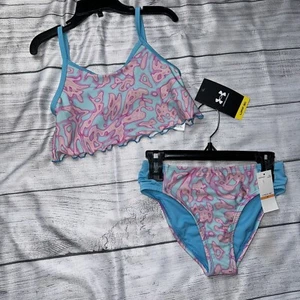 Under Armour Girls Bikini 2 Piece Swimsuit Pink Sugar NEW - Picture 1 of 1