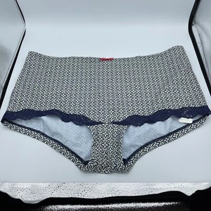 Elomi Women's Pull On Stretch Lace Blue White Plus Size Juliet Short Size 4XL - Picture 1 of 10