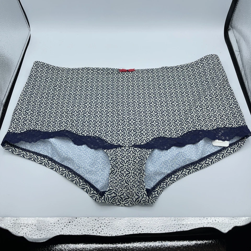 Corto Julieta de encaje elástico azul blanco talla grande Elomi para mujer talla 4XL Foto 1 de 4