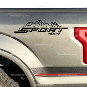Pair Sport 4X4 Mountain Wave Decals For Ford F150 F250 Truck Sticker Decal Vinyl - Bild 1 von 2