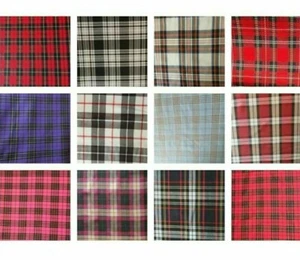 Fashion Tartan Plaid Fabric Check Polyviscose Material 150cm Wide - Picture 1 of 28