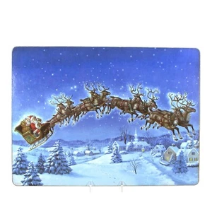 Pottery Barn Kids NIGHT BEFORE CHRISTMAS 16"x12" Placemat Santa Sleigh Reindeer - Picture 1 of 12
