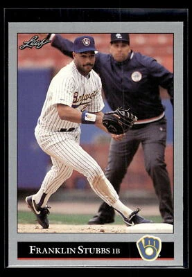 1992 Leaf Baseball #328 Franklin Stubbs Milwaukee Brewers Pack Fresh Mint+ - Image 1 of 2