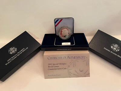 1995 P SPECIAL OLYMPICS WORLD GAMES PROOF SILVER DOLLAR.    FROM THE U. S. MINT  - Image 1 of 4
