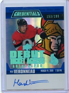 2019-20 Upper Deck Credentials Debut Ticket Access Autographs #RTAA-MV Veronneau - Picture 1 of 2