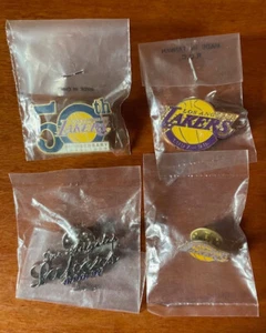 Lot of 4 Los Angeles Lakers Lapel Pins in Original bags. All Different - Picture 1 of 5