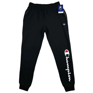 Champion Mens Graphic Fleece Joggers Size M (30x31 )Black Elastic Waist - Picture 1 of 12