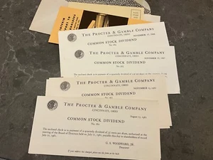 Proctor and Gamble Aktien Dividendenzahlung 1961 & 1962 Vintage - Bild 1 von 2