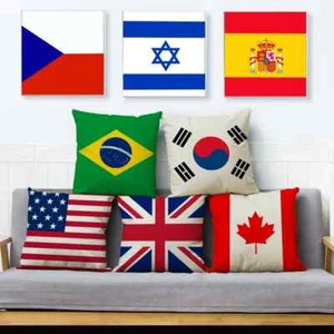 National Flag Cushion Cover Home Children Room Decor Geometric Print Pillowcase - Picture 1 of 72