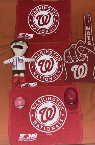 Nationals Souvenirs  (Teddy Plush, Rally Towels, Ball, Helmet Cup, Foam Finger) Cover