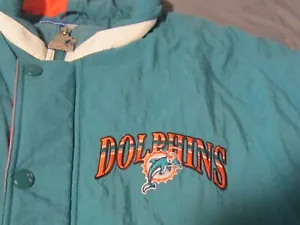 Vintage 90’s Large Miami Dolphins Starter Puffy Jacket - Picture 1 of 10
