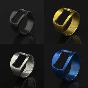 Bottle Ring Beer Ring Creative Protector Opener Stainless Steel Finger Thickened - Picture 1 of 13