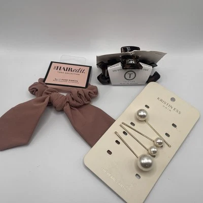 Hair Clips Bundle Hair Edit Tie/kristin Ess Pearl Bobby Pins/teleties Claw Clip - Image 1 of 4