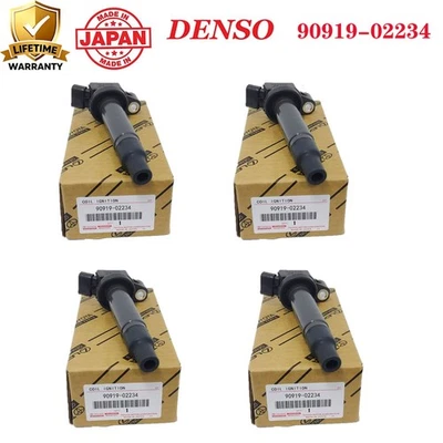 4 оригинальные катушки зажигания DENSO для Toyota и Lexus 3,0 л 3,3 л 1999-2010 годов выпуска, 90919-02234 - Изображение 1 из 4