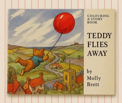 Vintage 1972 Teddy Flies Away Molly Brett Storybook Colouring Book Cottagecore - Image 1 of 4