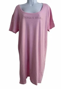 Victoria's Secret Damen Schlafshirt L Rosa Tunika Kurzarm Y2k Strass Logo - Bild 1 von 8