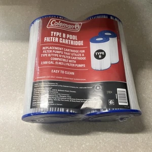 2 Pack Coleman Type B Pool Filter Pump Replacement Cartridges Model #90505E - Imagen 1 de 2