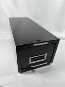 Steelmaster Brand Metal Single Drawer Card File Box 5x8 Cards w/ Follower Block - Picture 1 of 16