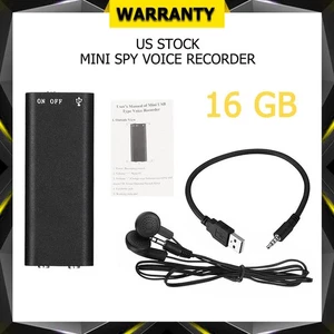 US 16GB Mini Spy Hidden Audio Recorder Voice Activated Office Listening Device - Picture 1 of 10
