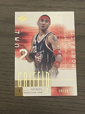 2001-02 UD Flight Team High Class Gold Portrait Eddie Griffin RC #133 Rockets/5 Foto 1 de 2