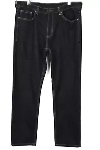 Pantalones de mezclilla FARAH para hombre W36/L32 desteñidos calce recto cremallera mosca oscuro - Imagen 1 de 7