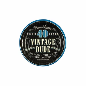 40th Vintage Dude Paper Dessert Plates, 8 Ct., Party Supplies, 8 Pieces - Picture 1 of 1