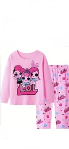 ❤️100% COTTON❤️Cute Girls 2 PC Pink Pajamas - Picture 1 of 1
