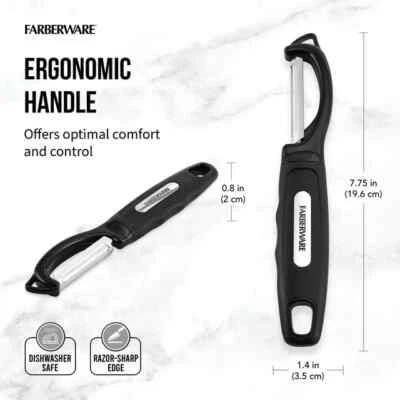 Pelador de frutas vegetales Farberware Professional Euro con hoja de acero inoxidable Foto 1 de 4