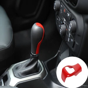 Gear Shift Knob Cover Trim Decoration For Jeep Renegade 2015+/Compass 2017+ Red - Picture 1 of 8