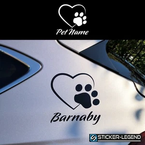 Hunde Pfote Herz & Name #004 | Sticker | Autokleber | Auto Styling | PVC/Vinyl - Bild 1 von 4
