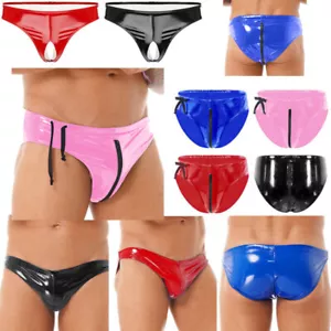 Slip bikini uomo biancheria intima tasca anteriore aperta perizoma perizoma pantaloncini mutandine - Foto 1 di 92