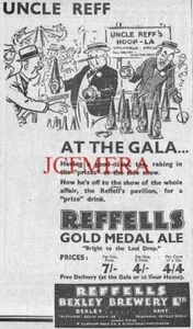 REFFELLS Bexley Brewery Gold Medal Ale 'At the Gala' ADVERT 1932 Print Ad 698/13 - Picture 1 of 1