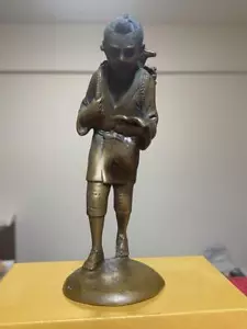 Statue of Kinjiro Ninomiya, Takaoka copperware, H5.5", 11.5oz., Japan antique - Picture 1 of 20
