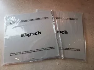 Set 2 Copri Griglia Altoparlante Klipsch Quadrata Bianca 9,5"x9,5" con Logo - Foto 1 di 4