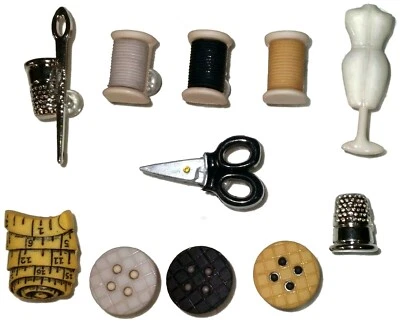 SEWING CRAFTS 10pc Push Pin Handmade Decorative Bulletin Board Thumb Tacks - Image 1 of 3