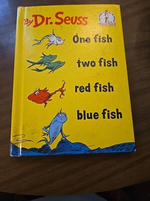 Genuine 1960 One Fish Two Fish Red Fish Blue Fish Dr. Seuss Hardcover Book. - Image 1 of 4