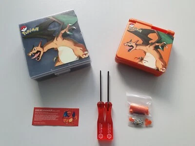 MARKENLOS Gameboy Advance SP Case Hülle Gehäuse | Glurak Charizard Edition mit Box | NEU