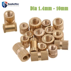 Dia 1.4/1.6/2.5/3.0 - 10mm Brass Insert Nut Injection Moulding Knurled Threaded - Picture 1 of 5